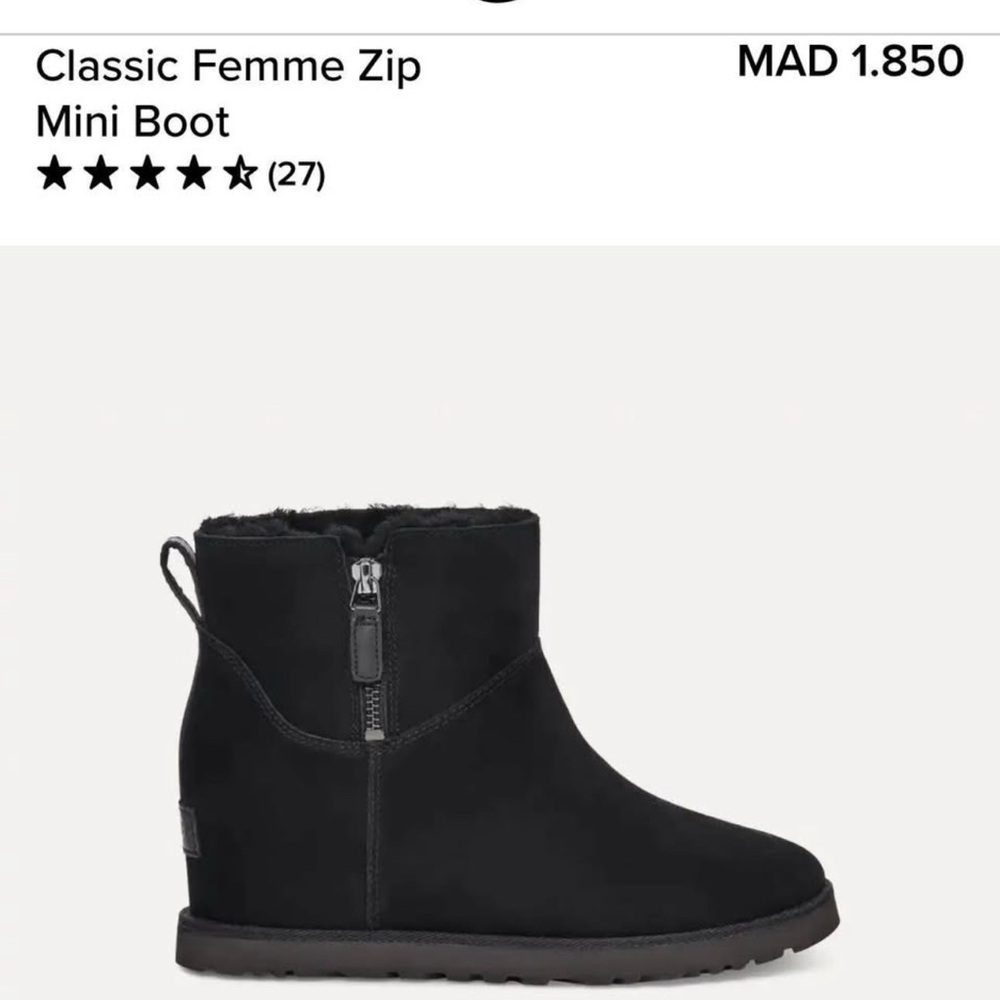 UGG Black Zip Ankle Boot
